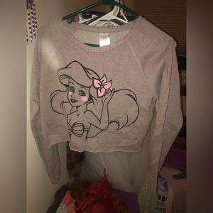 Ariel Sparkle Cropped Sweatshirt- XL